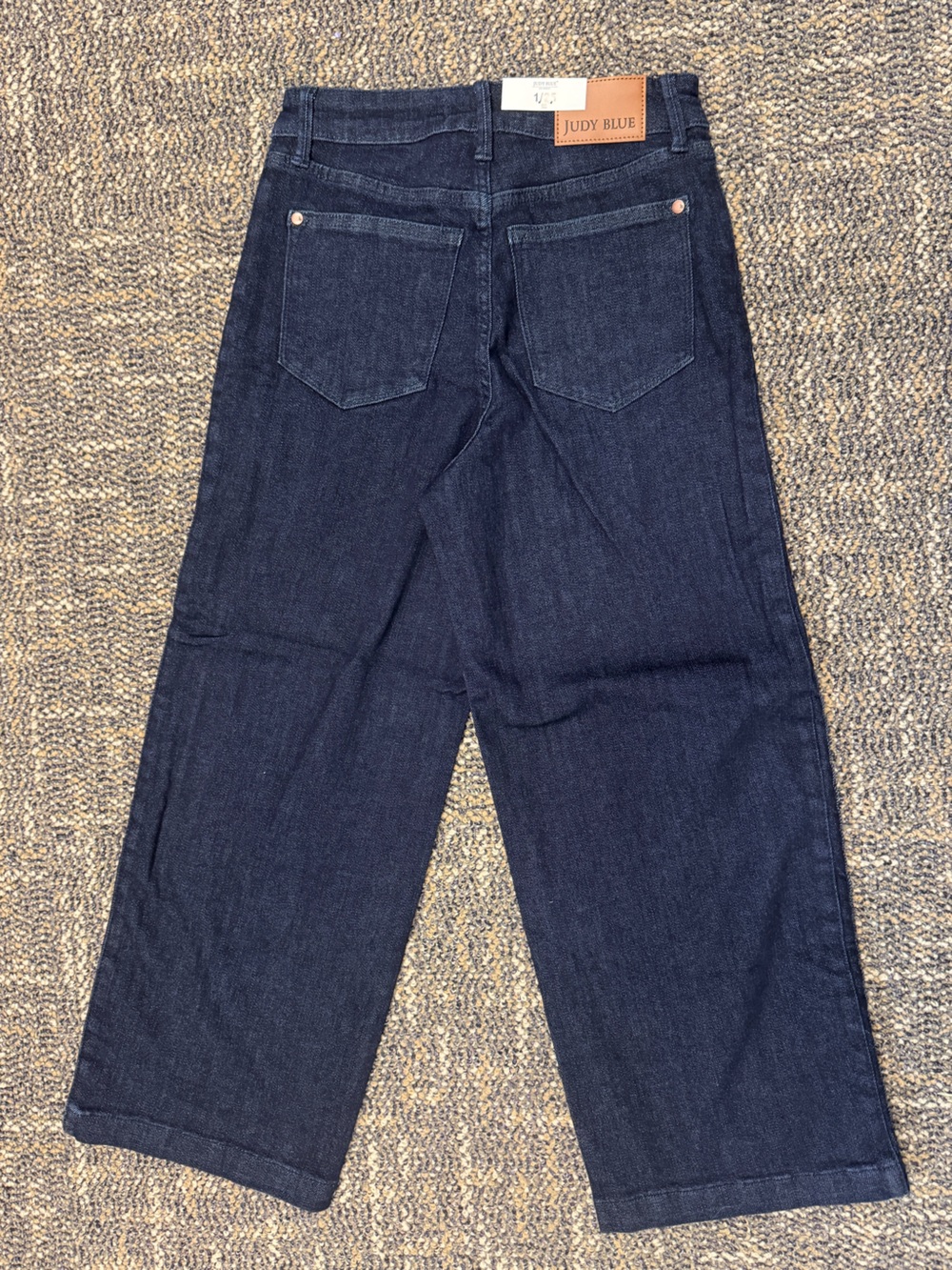 Judy Blue Dark Wash Braided Side Seam High Waist Crop Wide Leg Denim - Picture 6 of 8